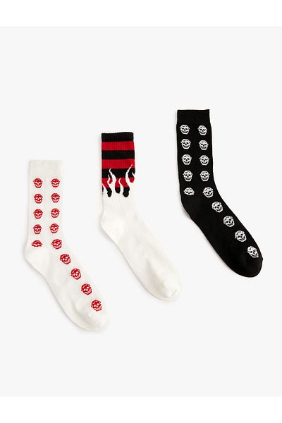 Koton 3-Piece Sock Set Skull Themed