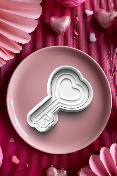 Deep Sweet Hearted Love Key Cookie Mold Cutter Dough Shaper