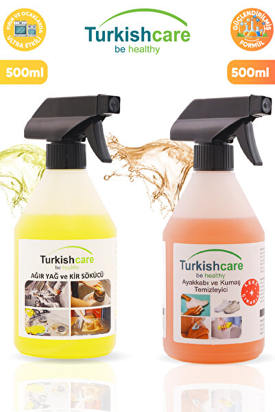 Turkishcare Ayakkabı Ve Kumaş Temizleme Spreyi 500ml + Ağır Kir Yağ Sökücü, F...