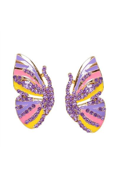 Pelin Aksesuar Lilac Butterfly Earrings