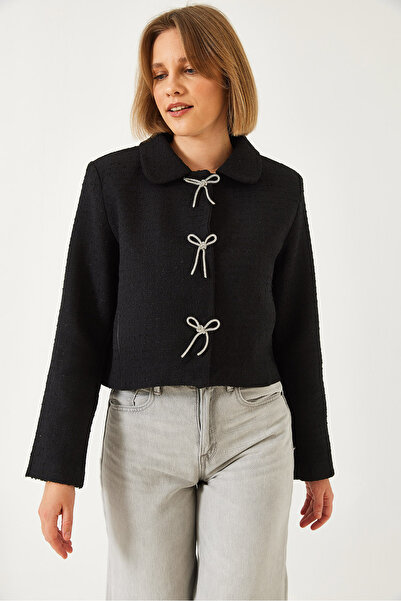Bianco Lucci Kadın Şık Fiyonk Detaylı Tüvit Ceket 50145 60271002