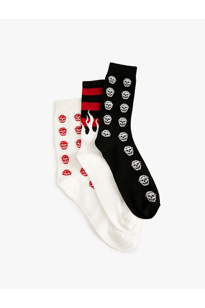 Koton 3-Piece Sock Set Skull Themed