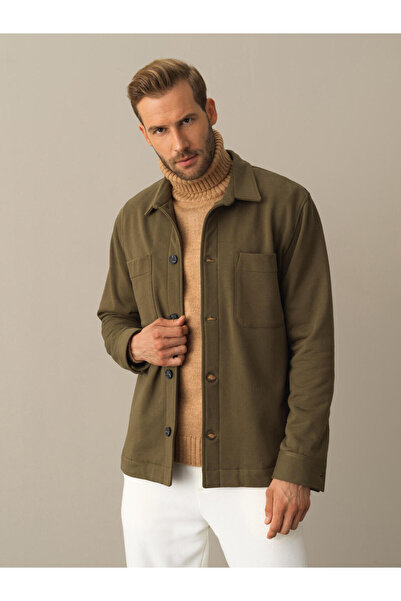 Xint Erkek Haki Pamuk Dokulu Regular Fit Gömlek