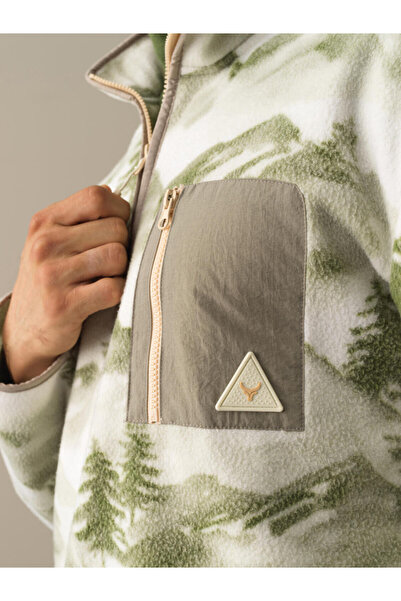 Xint Erkek Yeşil Formunu Koruyan Oversize Polar Sweatshirt