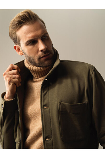 Xint Erkek Haki Pamuk Dokulu Regular Fit Gömlek