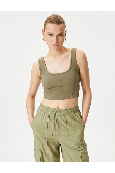 Koton Kurzes Tanktop mit U-Kragenträger
