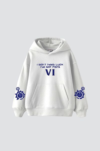 Bak Moda VI Hanocă albă unisex oversize cu imprimeu Arcane