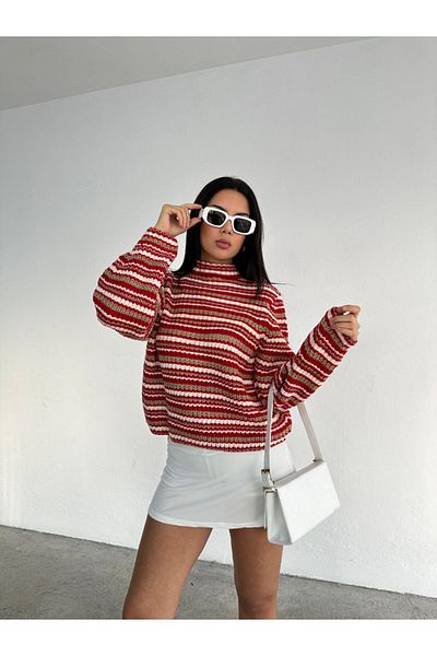 SHUGAA Women's - Striped Simple Colored Soft Knitwear