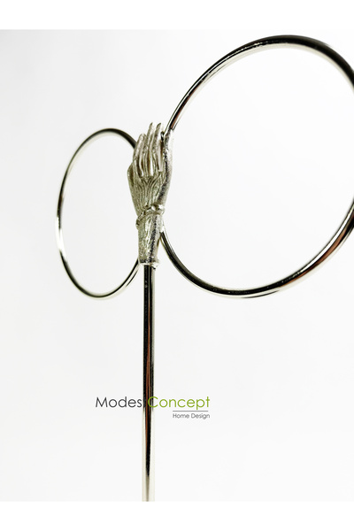 Modestmar Silver Colored Black Marble Bathroom Towel Holder with Hand Accessories and Ring