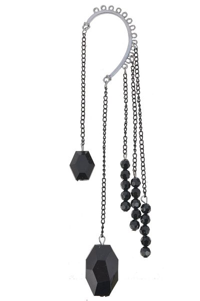 Pelin Aksesuar Black Beaded Ear Accessory
