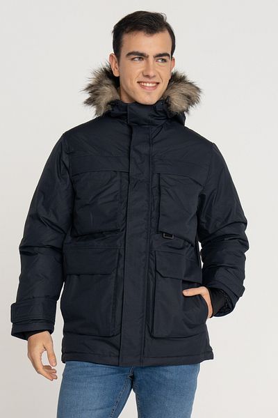 Jack & Jones Мъжка ветроустойчива парка с качулка от изкуствена кожа - Star