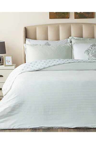 English Home Set cuvertură de pilota Crown King Size din satin de bumbac - Argintiu