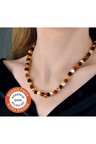 Arden Global Yuvarlak Kehribar Kolye Sertifikalı Orijinal 33-85 Cm Tüm Ölçüler