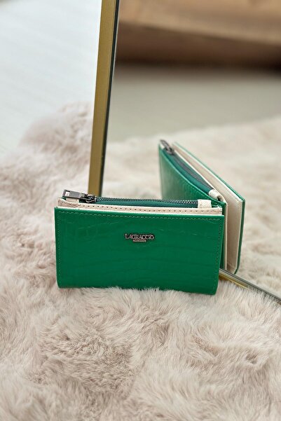 La La'Graccio Paris La'Graccio Paris Women's Winrar Crocodile Wallet Crocodile Green