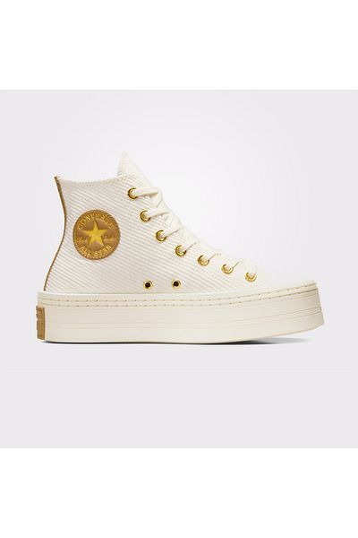 converse Pantofi crem pentru femei Chuck Taylor All Star Modern Lift Platform din velur