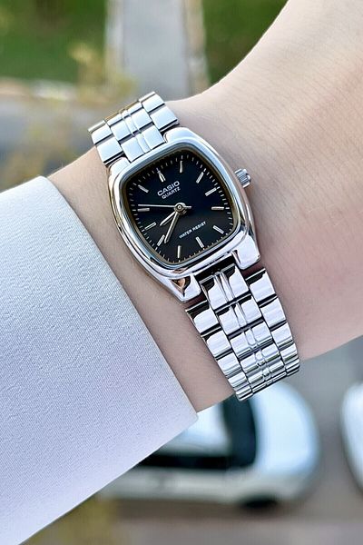 Casio Silver Color Women's Wristwatch with Black Cord