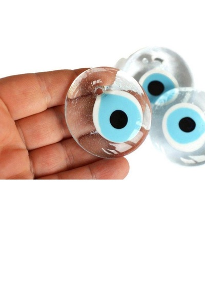 312 KONSEPT 10 قطعة 4.2 سم خرزة عين الشر الشفافة زخرفة شجرة يدوية حلقة مفاتيح...