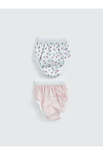 LC Waikiki Set of 2 Printed and Elastic Waist Training Pants for Baby Girls - S5Jc19Z1