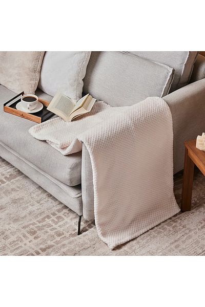 Karaca Home Pearl Baby Fleece Wellsoft, pătură TV, albă
