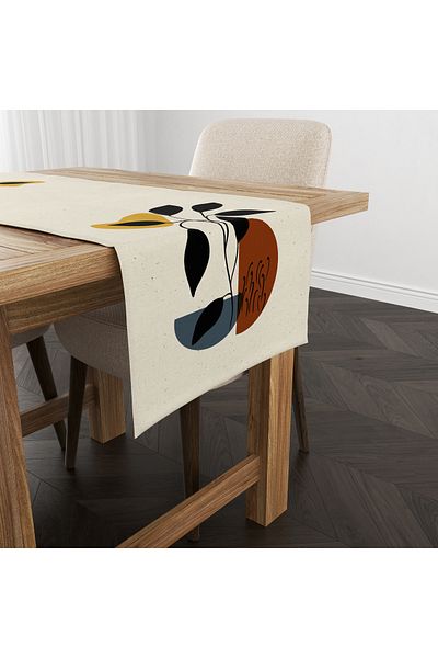 Filamente Ramadan Runner + 6 Pieces of American Service / Table Set / Stain Resistant and Washable Micropetek Fabric