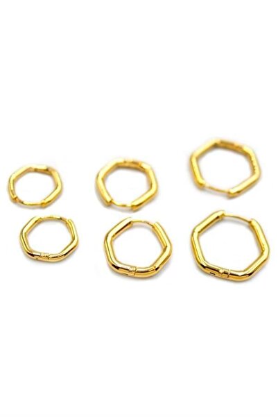 MENESSA أقراط خماسية مكونة من 6 قطع - ذهبي