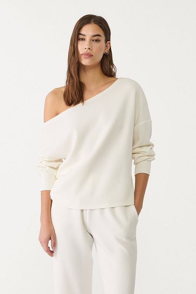 Stradivarius Soft-touch exposed shoulder sweatshirt