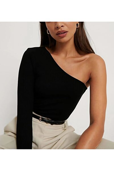 Pupa One-Shoulder Open Long Sleeve Blouse