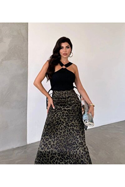 SEVENLINE Γυναικεία φούστα με στάμπα λεοπάρ