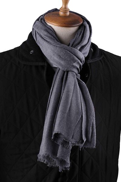 Kravatkolik Unisex Gray Plain Shawl Cashew - K638