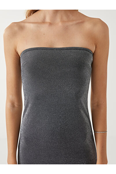 LC Waikiki Straplez Yaka Parlak Görünümlü Kadın Elbise