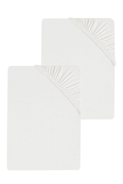 COTENCONCEPT قطعتان من ملاءة القطن الممشط المرنة مقاس 120 × 200 × 30 سم