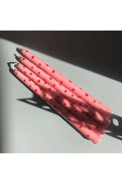 NYMPHİS Şamdan Mumu 4 Adet Kalp Desenli