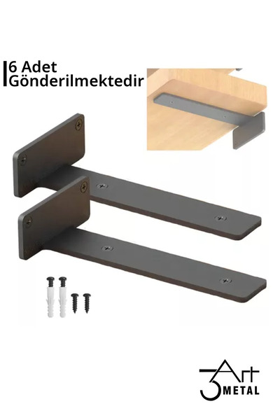 3art Metal Metal Raf Ayağı - Metal Destek Aparatı - 6 Lı
