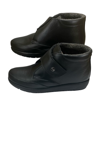 RubinLeather Hakiki Deri Kaymaz Taban Kürklü Ortopedik Anne Botu