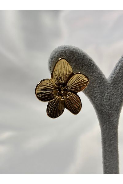 Uzak Işıklar Flower Steel Earrings