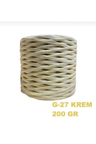 Belomia Home Collection Raffia Rafya Şapka Çanta Kağıt İp 200 gr G-27 Krem