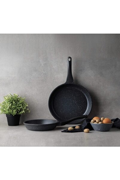 Schafer Stark-famos Xl 2 Parça Granit Döküm Tava Seti Yanmaz Yapışmaz - Gri ( 20 Ve 28 Cm )