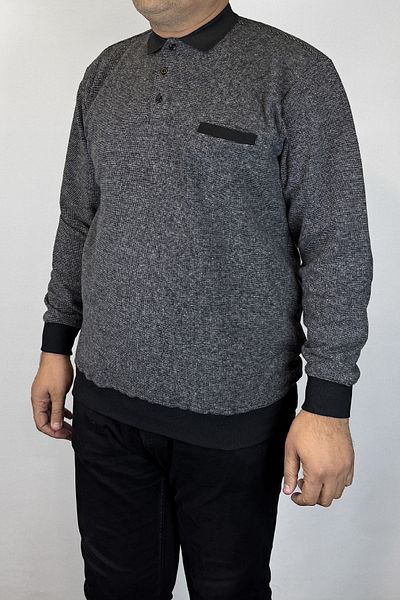 TANİŞ GİYİM Men's Polo Neck Large Size Oversized Thessaloniki Gray with Pockets