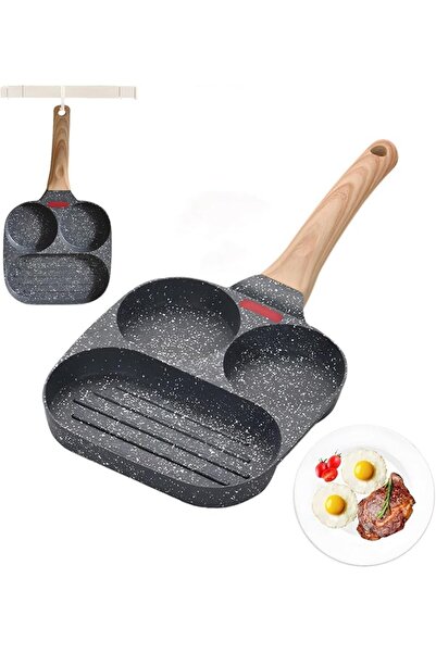 VAODO 3-in-1 Nonstick Omelette Pan, 2-hole Visible Temperature Control Breakf...