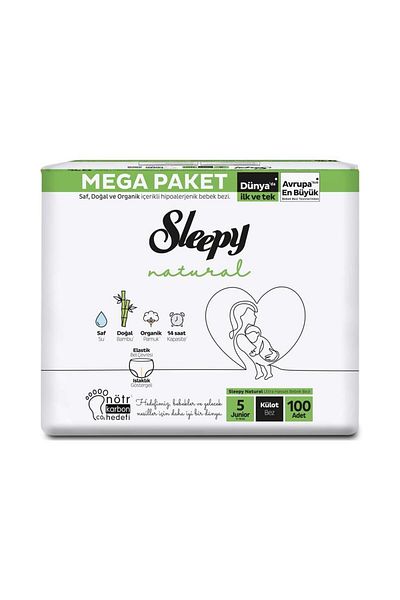 Sleepy Natural Size 5 Junior 100 Pack Panty Diapers