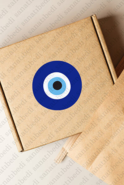sanatıbedi ملصق حبة عين الشر - تغليف البضائع وتغليف علامات الهدايا - 50 قطعة 3 × 3 سم