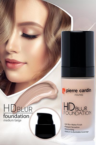 Pierre Cardin Medium Beige Hd Blur Matte Foundation - Smooth Look, 30 ml