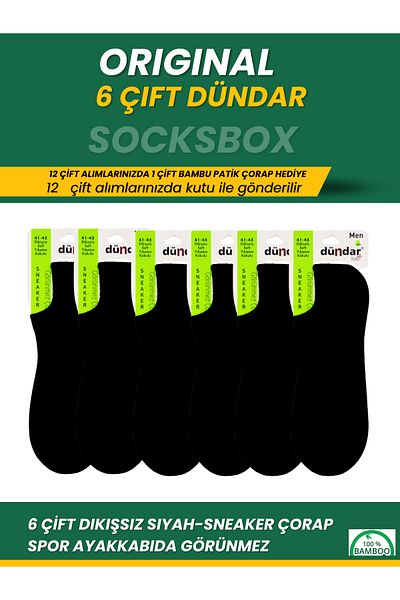 socksbox 6 ζευγάρια μαύρες κάλτσες από μπαμπού χωρίς ραφές/Σειρά κάλτσες Dündar Ballerina/40-44