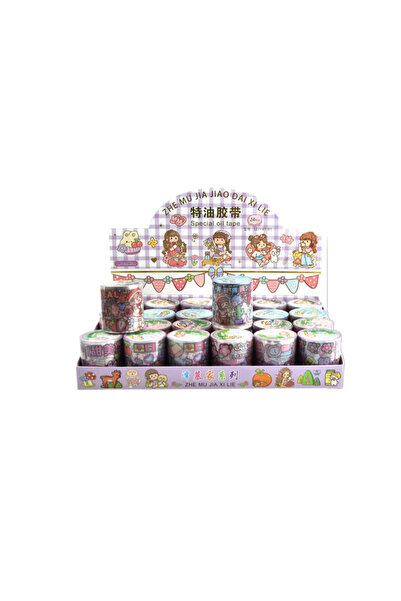 Ceylan Kırtasiye Anime, Kawaii Şeffaf Rulo Sticker Washi Tape 4,5 Cm X 5m (1 ADET)