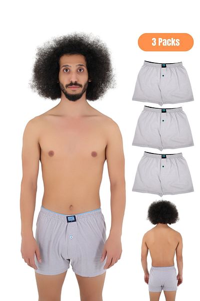 CNT Ανδρικά Triple Premium Pack Boxers με χτενισμένα βαμβακερά κουμπιά