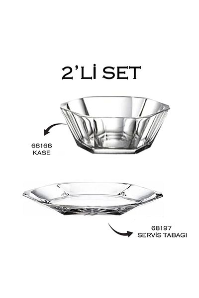 Paşabahçe Set of 2 68168 Bowl-68197 Bowl Presenter Set