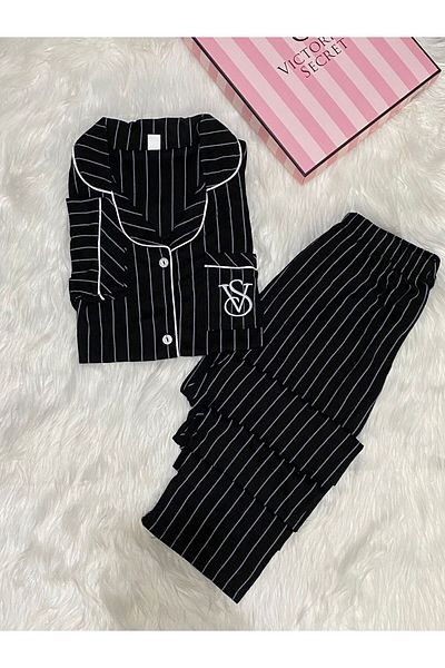 şıklık durağı Set de pijamale de damă din bumbac pieptănat cu mâneci scurte