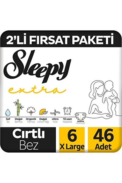 Sleepy Extra Günlük Aktivite 6 Numara Xlarge 46'lı Bebek Bezi