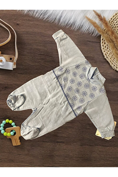 lastpointwear ISIYA DUYARLI KAR TANE DESENLI UZUN KOLLU BEBEK TULUM