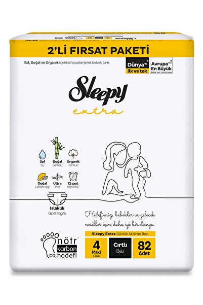 Sleepy Extra Günlük Aktivite 4 Numara Maxi 82'li Bebek Bezi